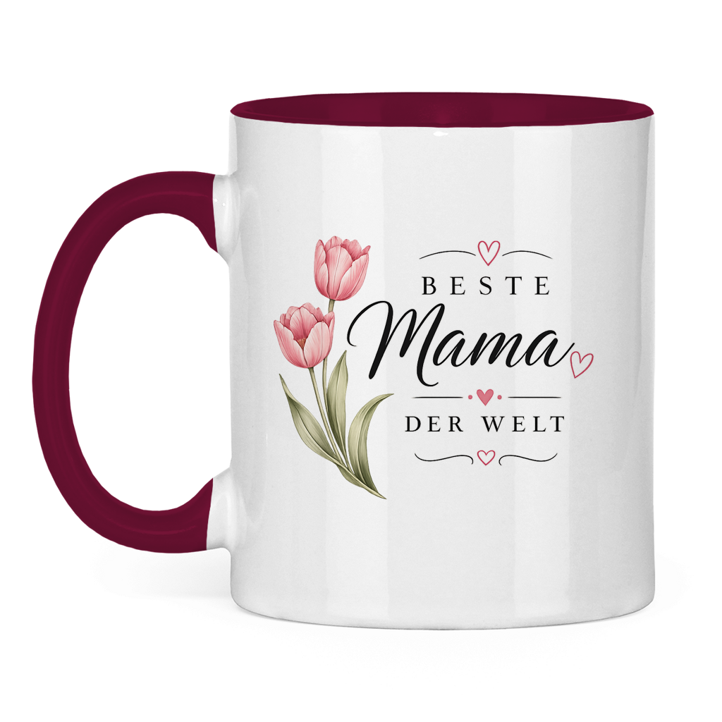 Best Mom in the World Mug with Tulips - Mother's Day Flowers Coffee Cup
