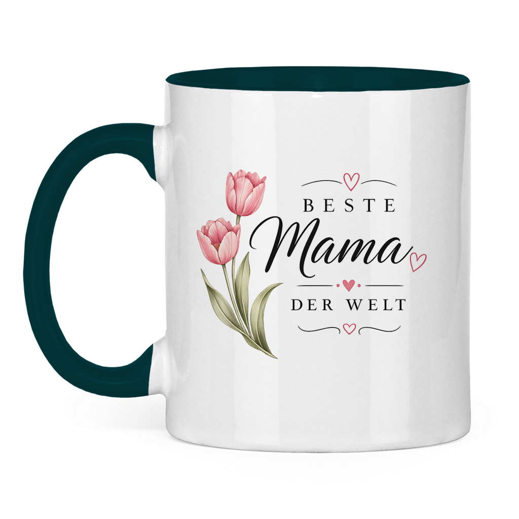 Best Mom in the World Mug with Tulips - Mother's Day Flowers Coffee Cup