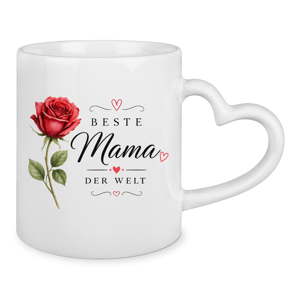 "Best Mom in the World" Mug with Rose - Mother's Day Gift Coffee Mug Flower Design