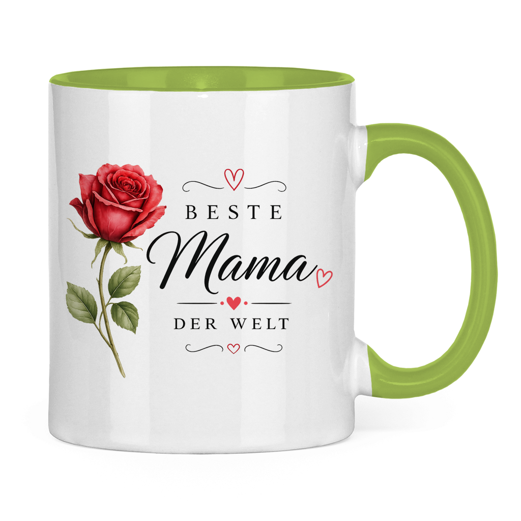 "Best Mom in the World" Mug with Rose - Mother's Day Gift Coffee Cup Floral Design