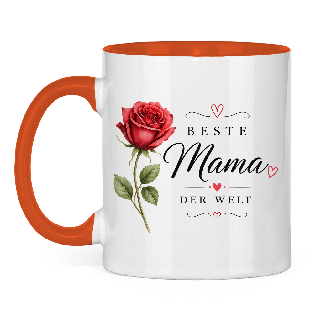 "Best Mom in the World" Mug with Rose - Mother's Day Gift Coffee Cup Floral Design