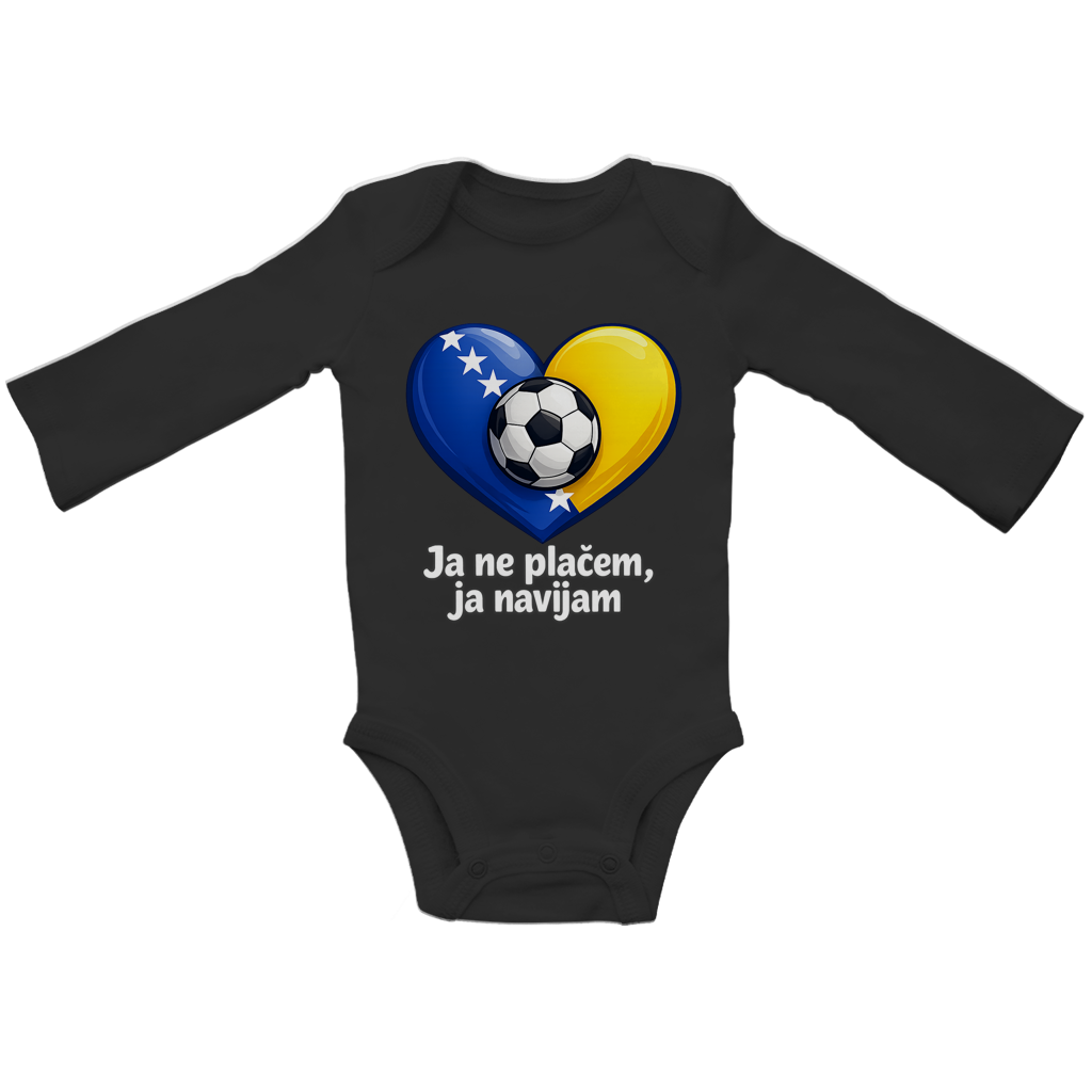Baby Bio Long-Sleeve Bodysuit - No, I'm not crying, I'm cheering | Front Print