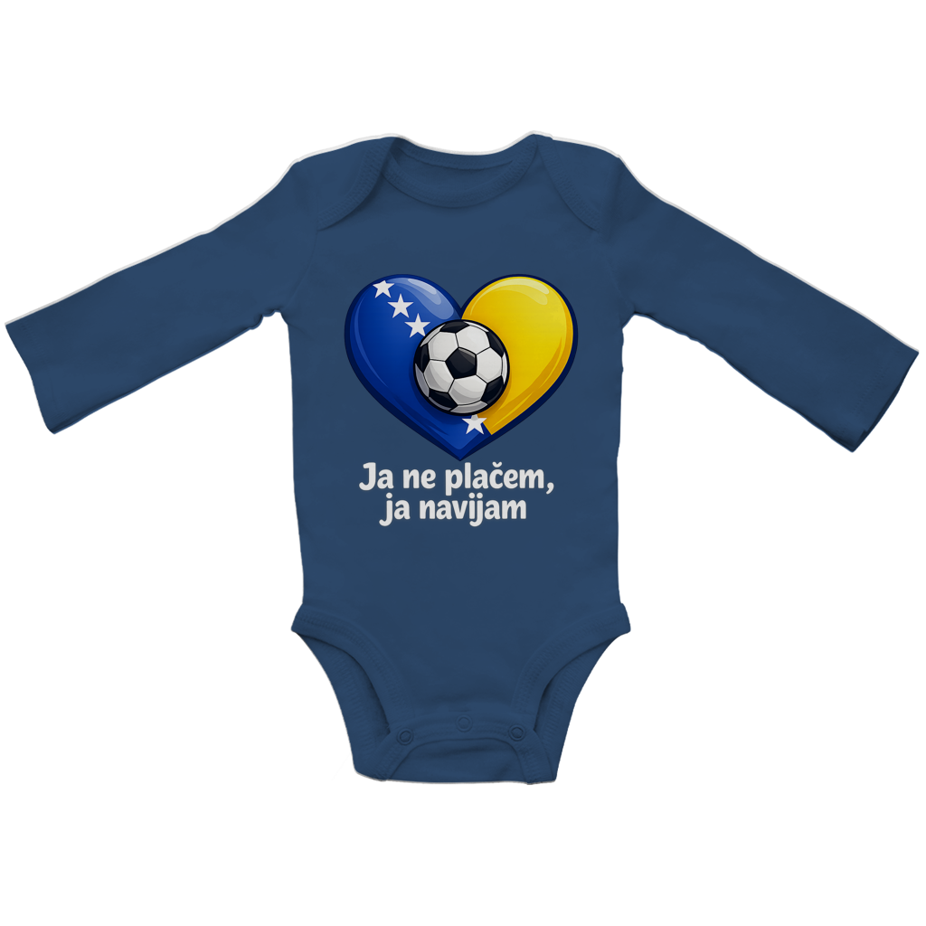 Baby Bio Long-Sleeve Bodysuit - No, I'm not crying, I'm cheering | Front Print