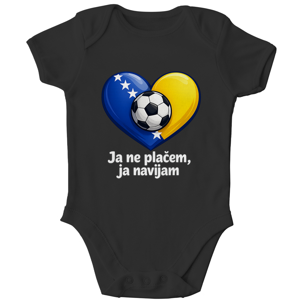 Kids Organic Bodysuit - No, I'm not crying, I'm cheering | Frontprint