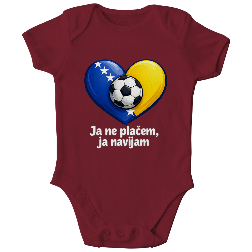 Kids Organic Bodysuit - No, I'm not crying, I'm cheering | Frontprint