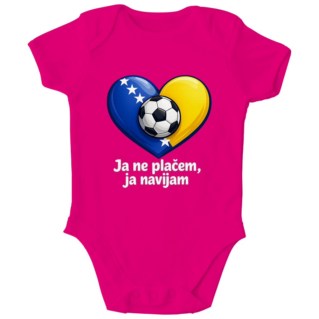 Kids Organic Bodysuit - No, I'm not crying, I'm cheering | Frontprint