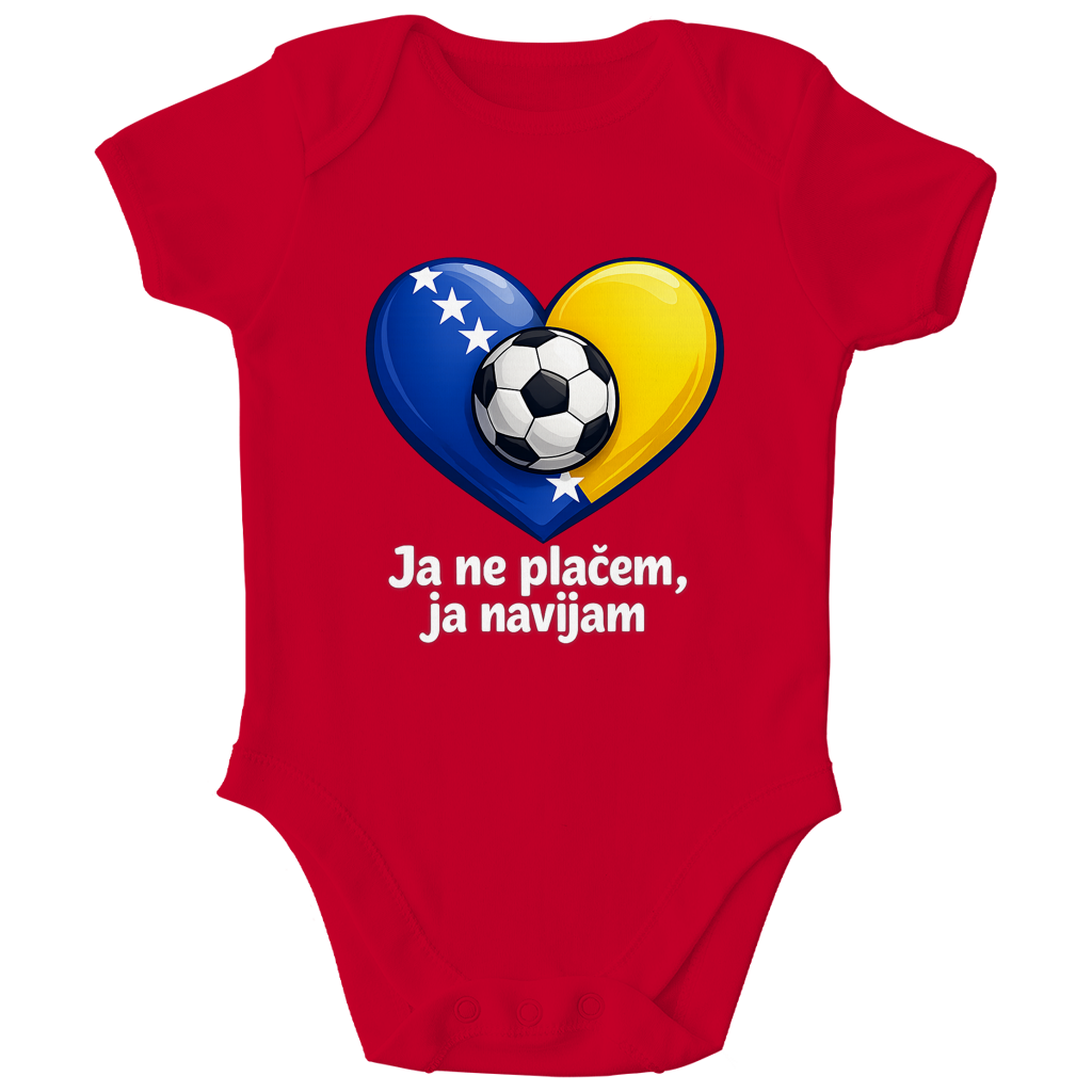 Kids Organic Bodysuit - No, I'm not crying, I'm cheering | Frontprint