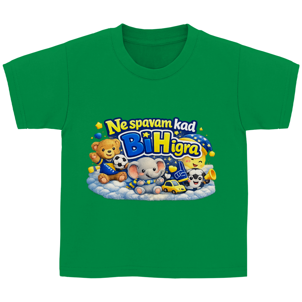 Kinder Basic T-Shirt - Ne spavam kad igra BiH | Frontprint