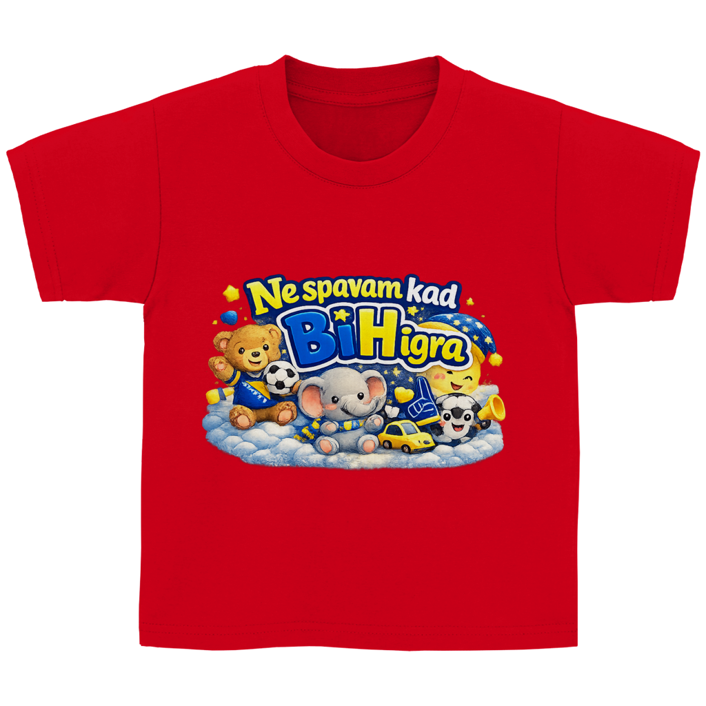 Kinder Basic T-Shirt - Ne spavam kad igra BiH | Frontprint