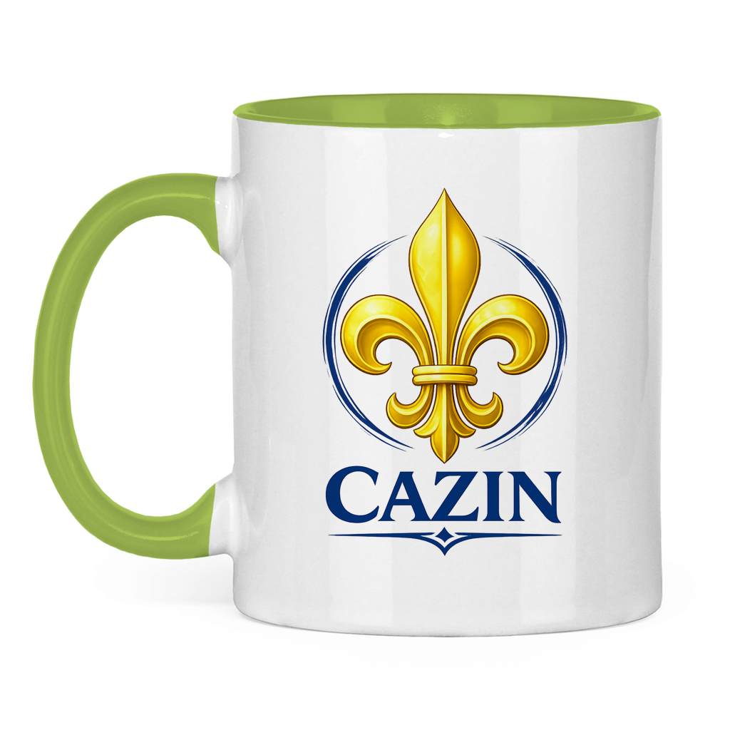 Zweifarbige Tasse Cazin Bosnien Lilie – Bosnische Keramiktasse mit Ljiljan Design