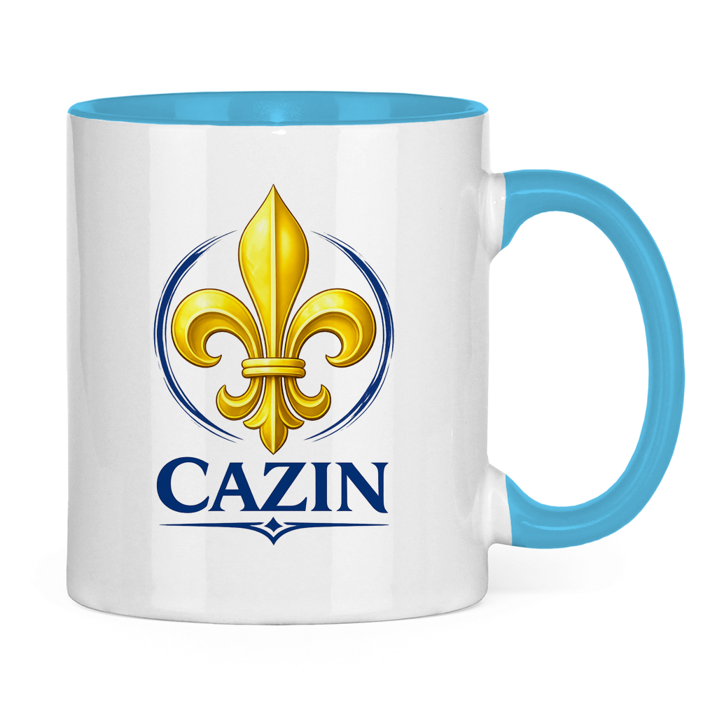 Zweifarbige Tasse Cazin Bosnien Lilie – Bosnische Keramiktasse mit Ljiljan Design
