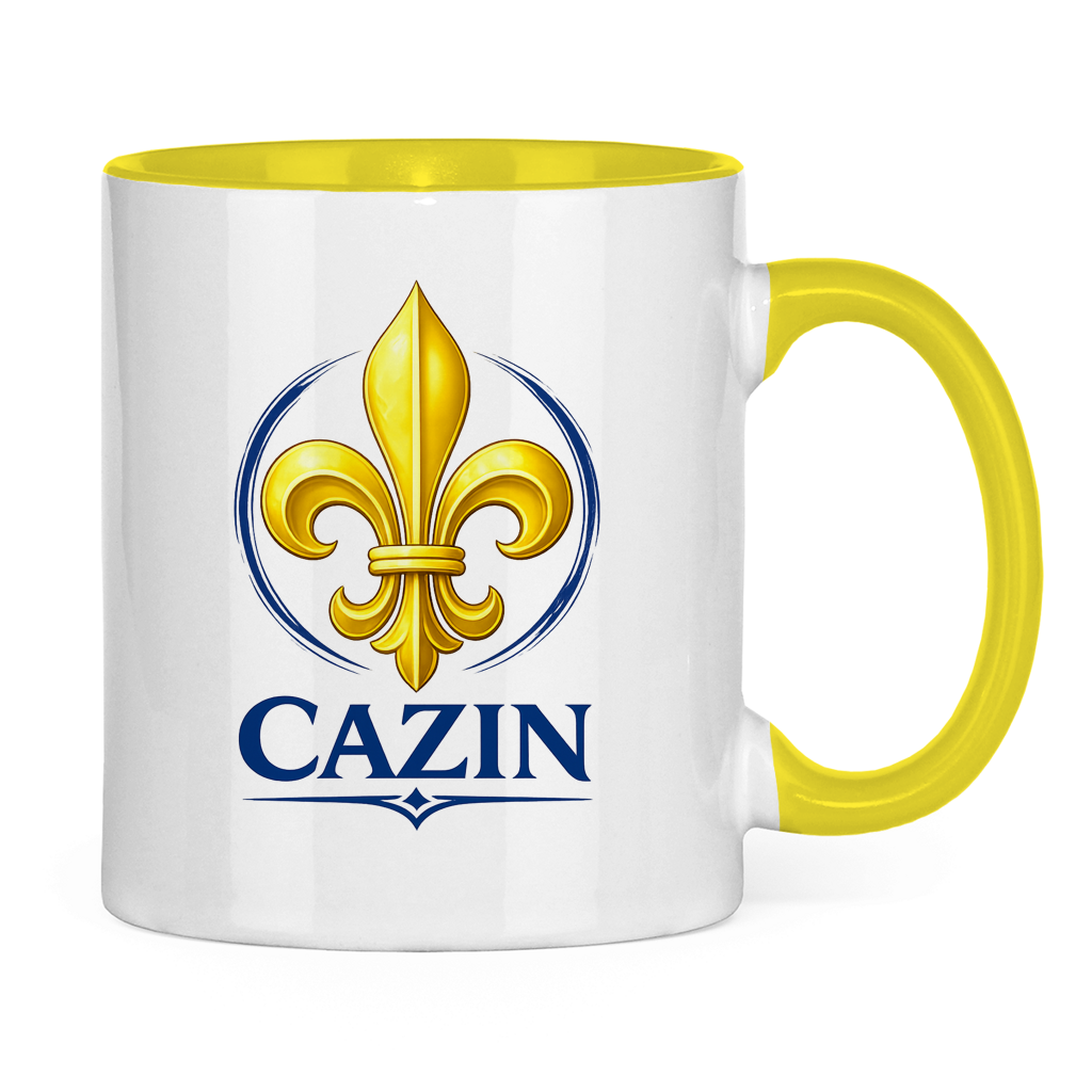 Zweifarbige Tasse Cazin Bosnien Lilie – Bosnische Keramiktasse mit Ljiljan Design