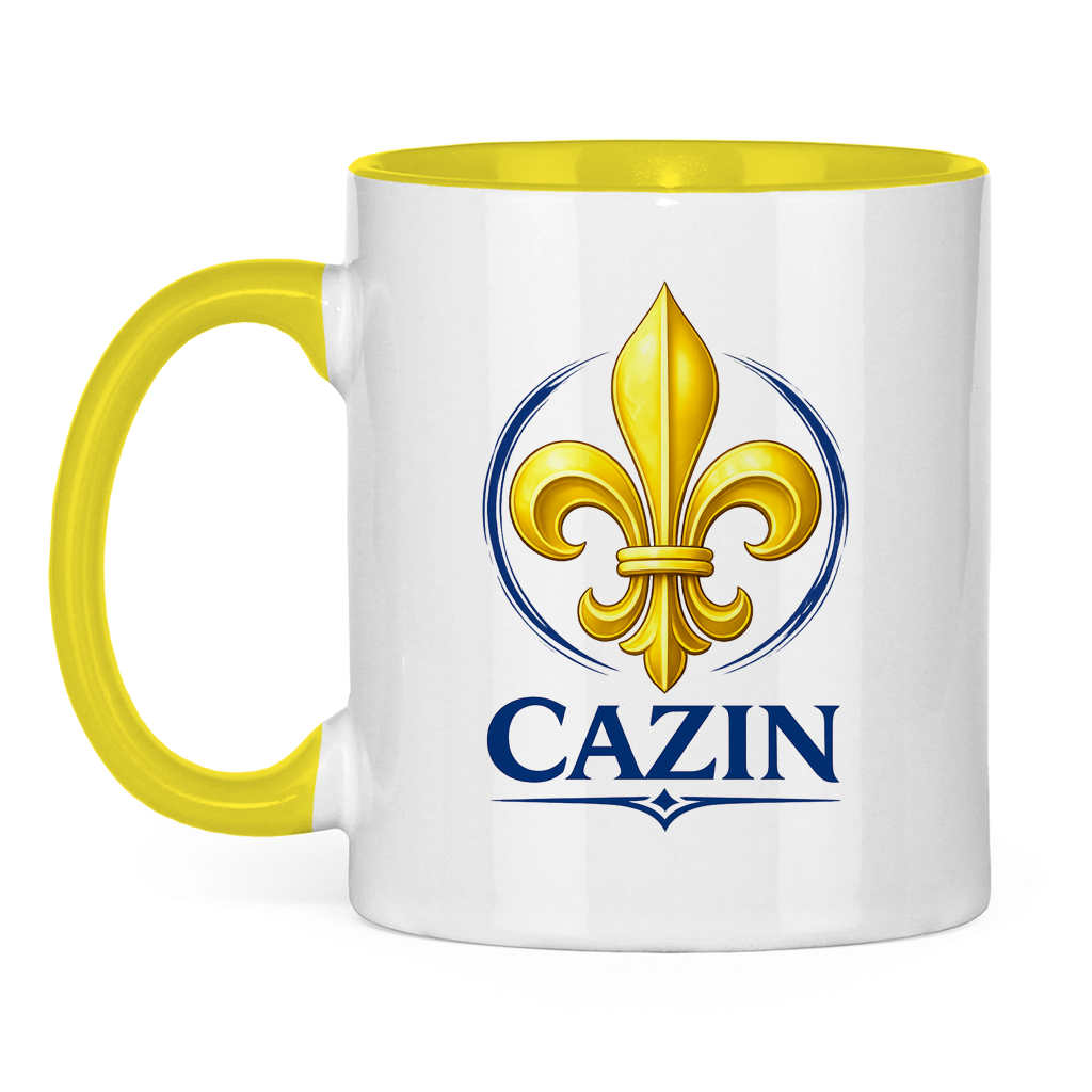 Zweifarbige Tasse Cazin Bosnien Lilie – Bosnische Keramiktasse mit Ljiljan Design