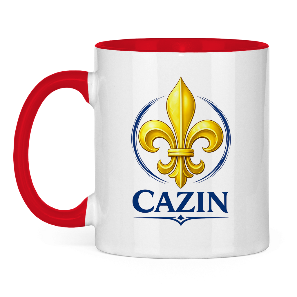 Zweifarbige Tasse Cazin Bosnien Lilie – Bosnische Keramiktasse mit Ljiljan Design
