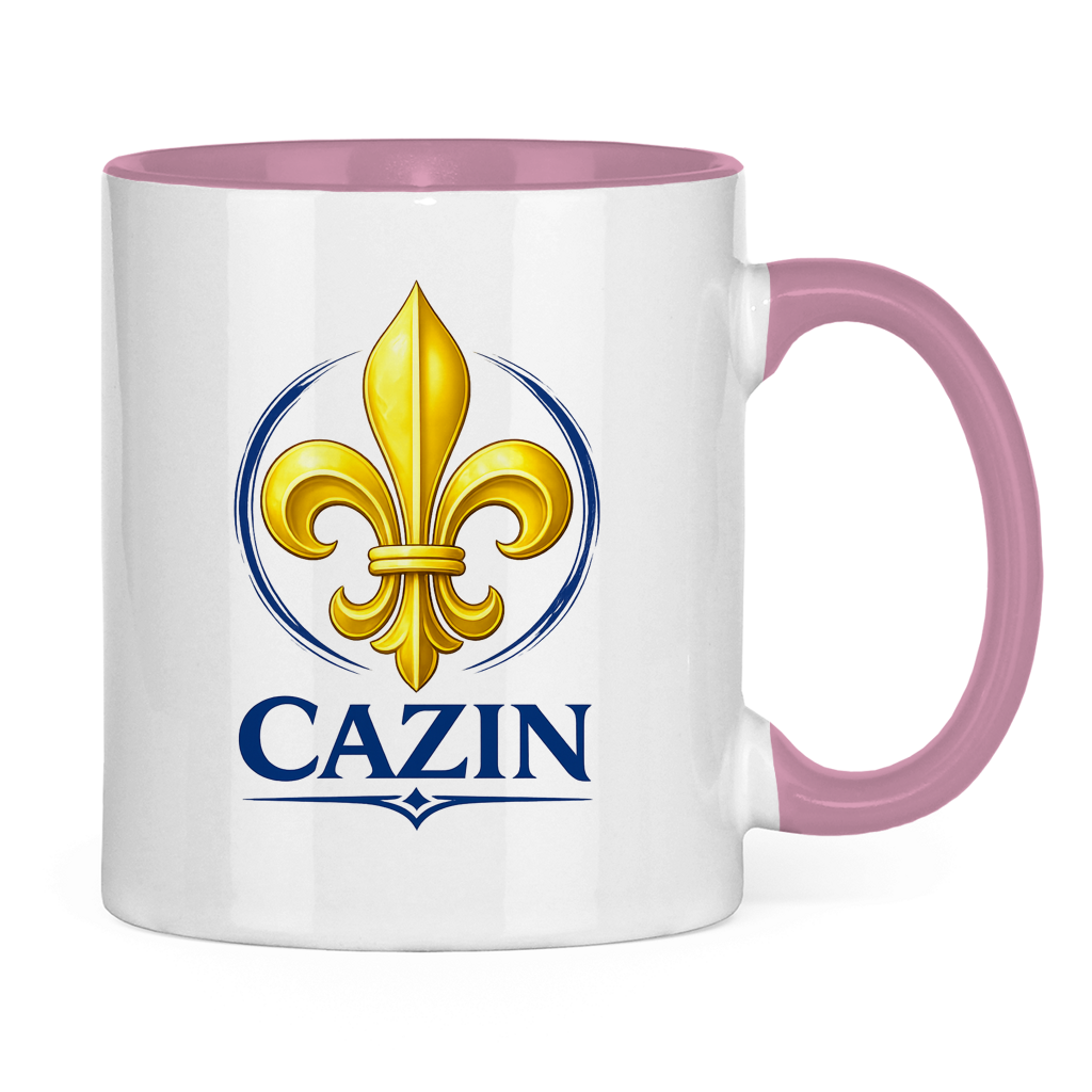 Zweifarbige Tasse Cazin Bosnien Lilie – Bosnische Keramiktasse mit Ljiljan Design