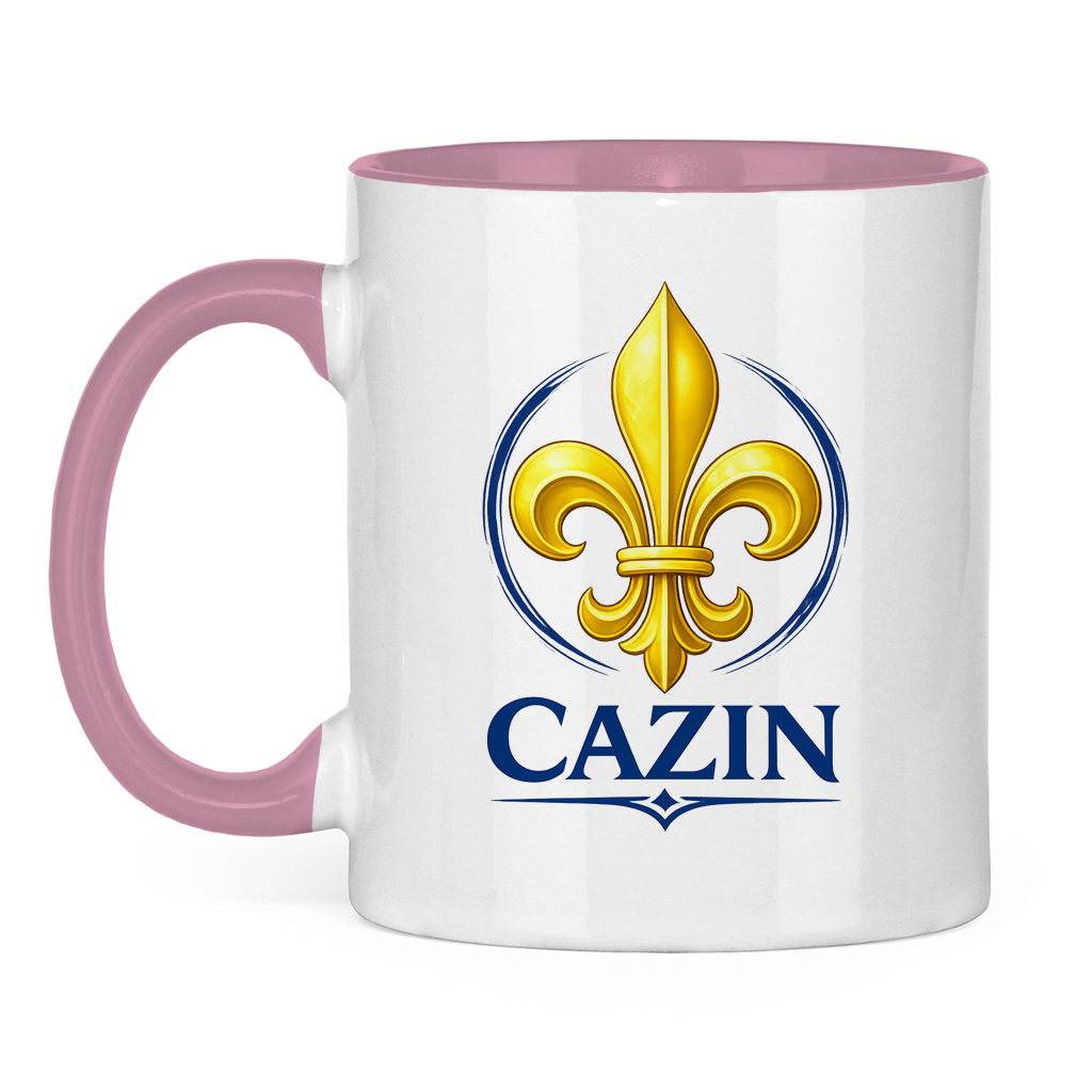 Zweifarbige Tasse Cazin Bosnien Lilie – Bosnische Keramiktasse mit Ljiljan Design