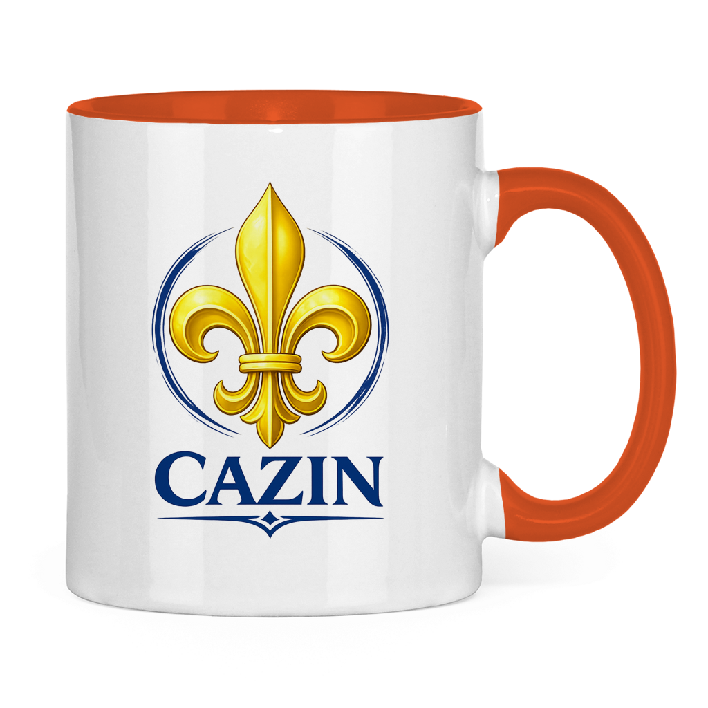 Zweifarbige Tasse Cazin Bosnien Lilie – Bosnische Keramiktasse mit Ljiljan Design