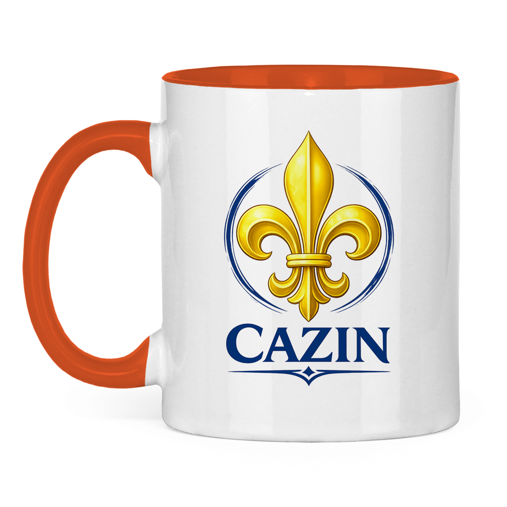 Zweifarbige Tasse Cazin Bosnien Lilie – Bosnische Keramiktasse mit Ljiljan Design