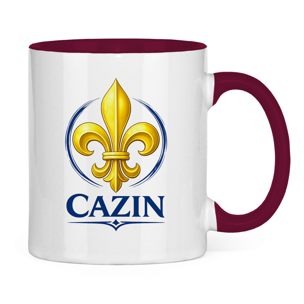 Zweifarbige Tasse Cazin Bosnien Lilie – Bosnische Keramiktasse mit Ljiljan Design