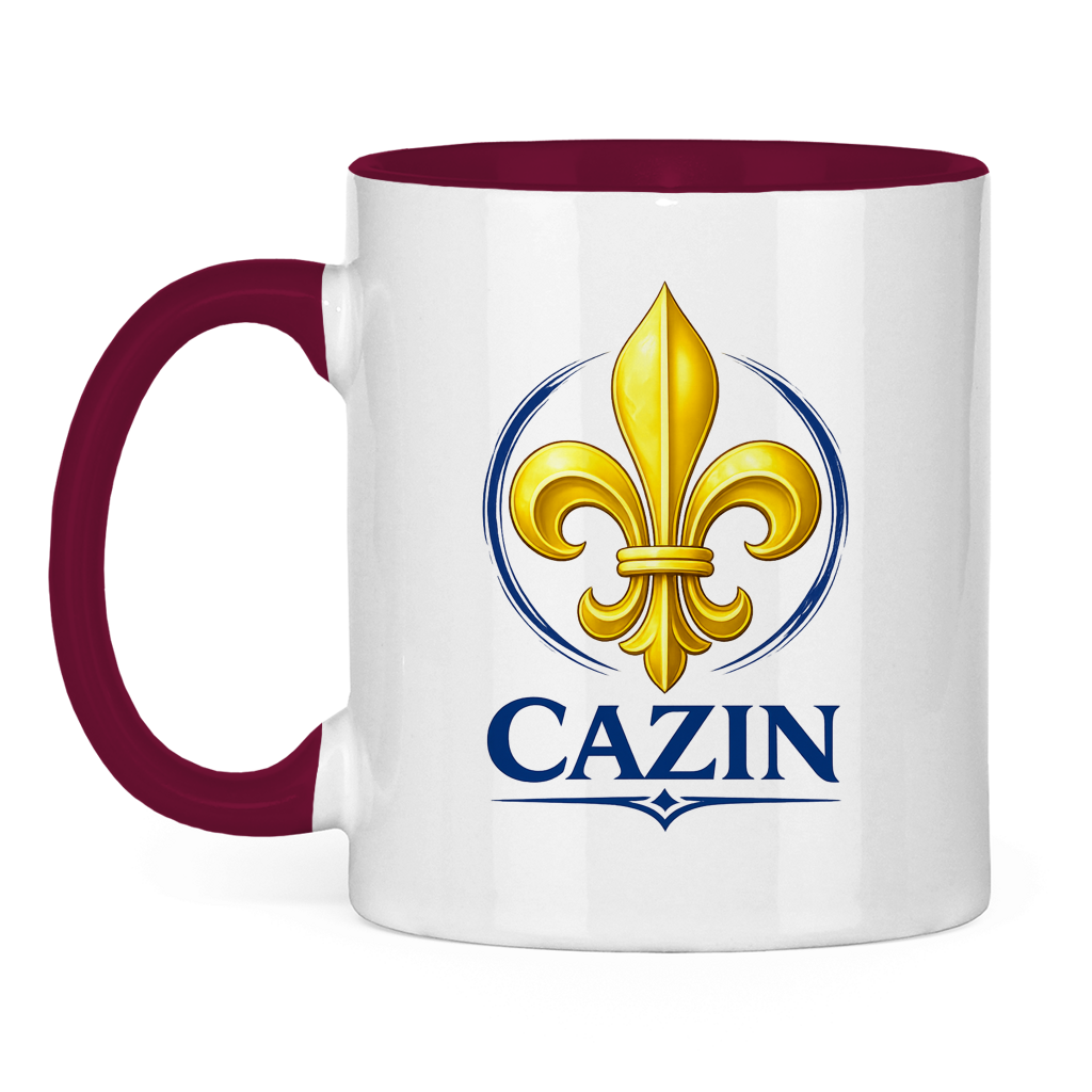 Zweifarbige Tasse Cazin Bosnien Lilie – Bosnische Keramiktasse mit Ljiljan Design