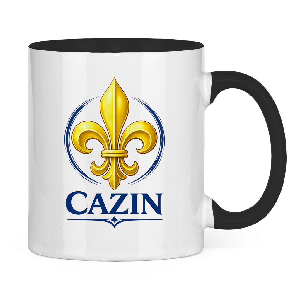 Zweifarbige Tasse Cazin Bosnien Lilie – Bosnische Keramiktasse mit Ljiljan Design