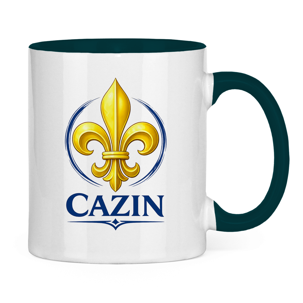 Zweifarbige Tasse Cazin Bosnien Lilie – Bosnische Keramiktasse mit Ljiljan Design