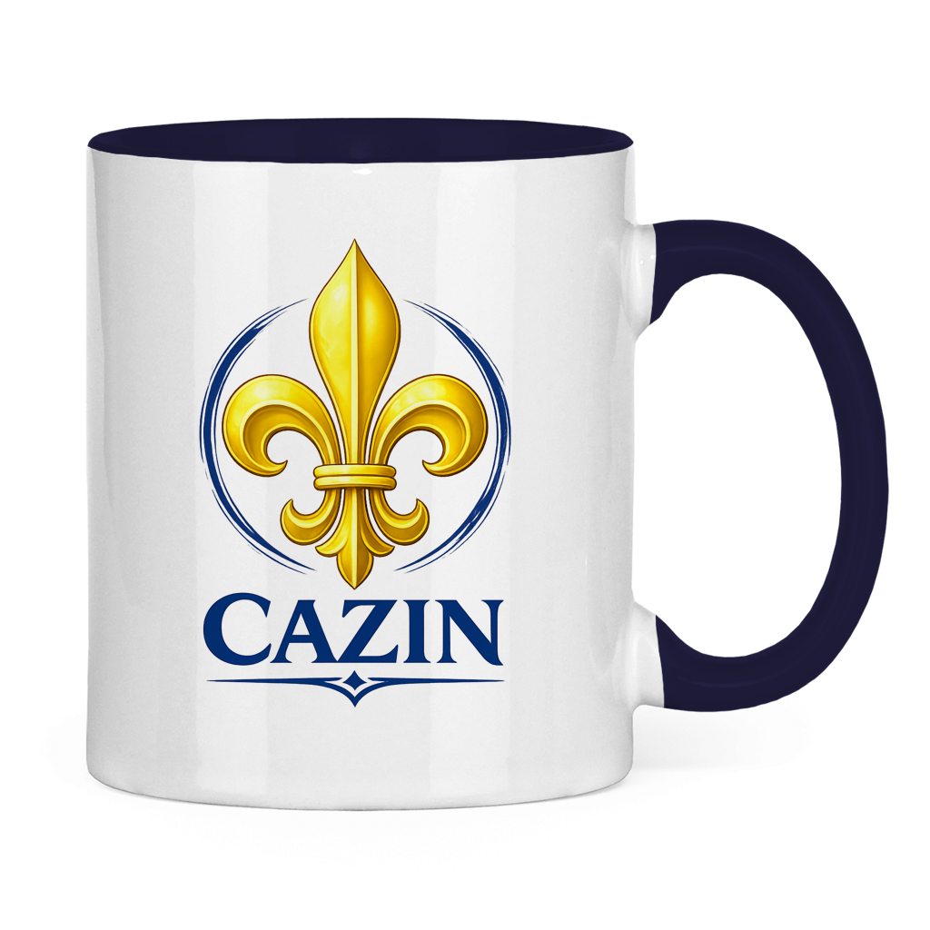 Zweifarbige Tasse Cazin Bosnien Lilie – Bosnische Keramiktasse mit Ljiljan Design