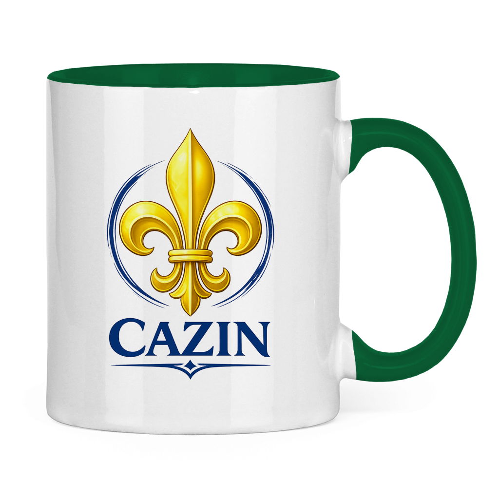 Zweifarbige Tasse Cazin Bosnien Lilie – Bosnische Keramiktasse mit Ljiljan Design