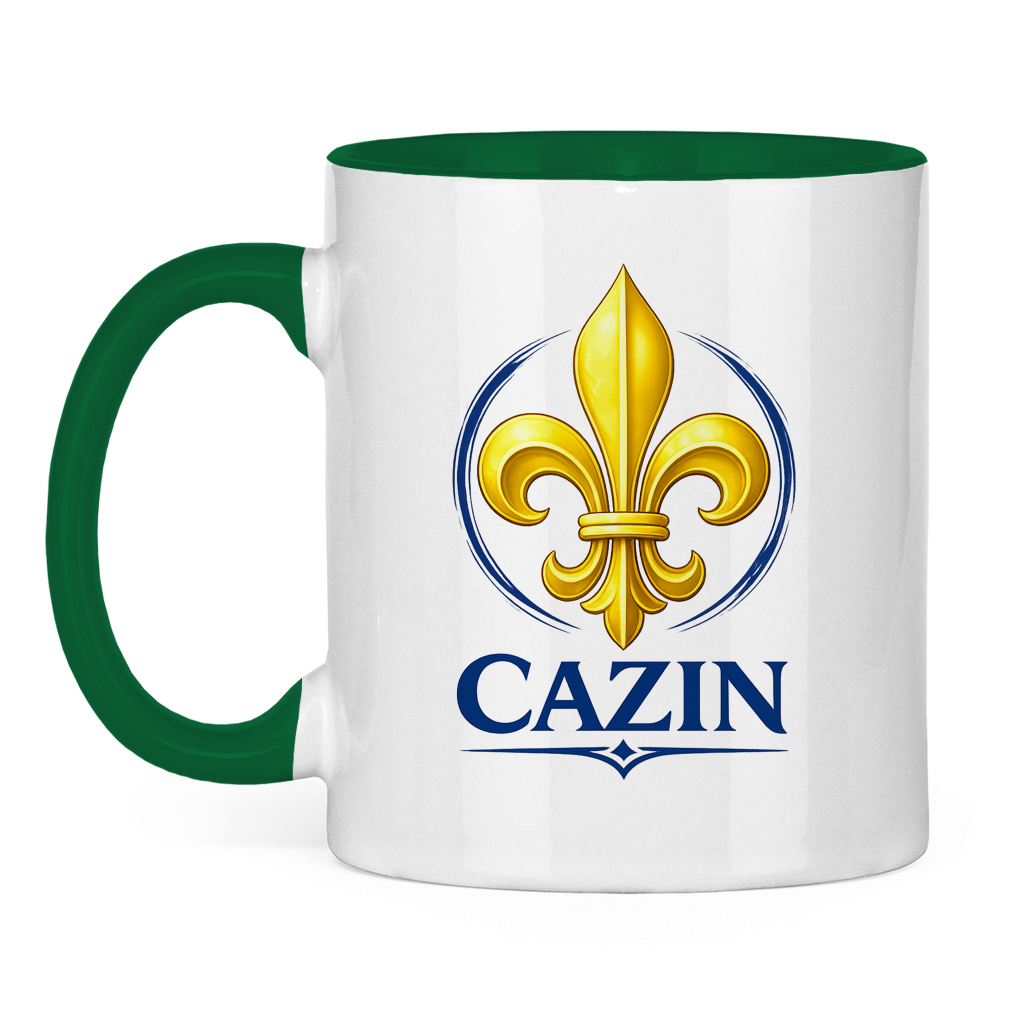 Zweifarbige Tasse Cazin Bosnien Lilie – Bosnische Keramiktasse mit Ljiljan Design