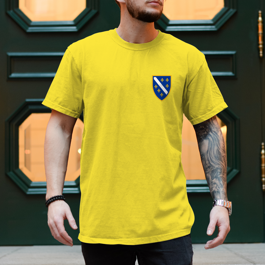 Men's T-Shirt - Bosnian Coat of Arms with Lilies | Left Chest