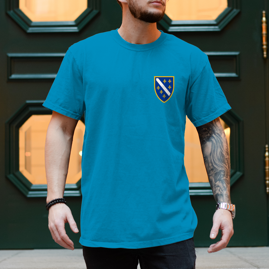 Men's T-Shirt - Bosnian Coat of Arms with Lilies | Left Chest