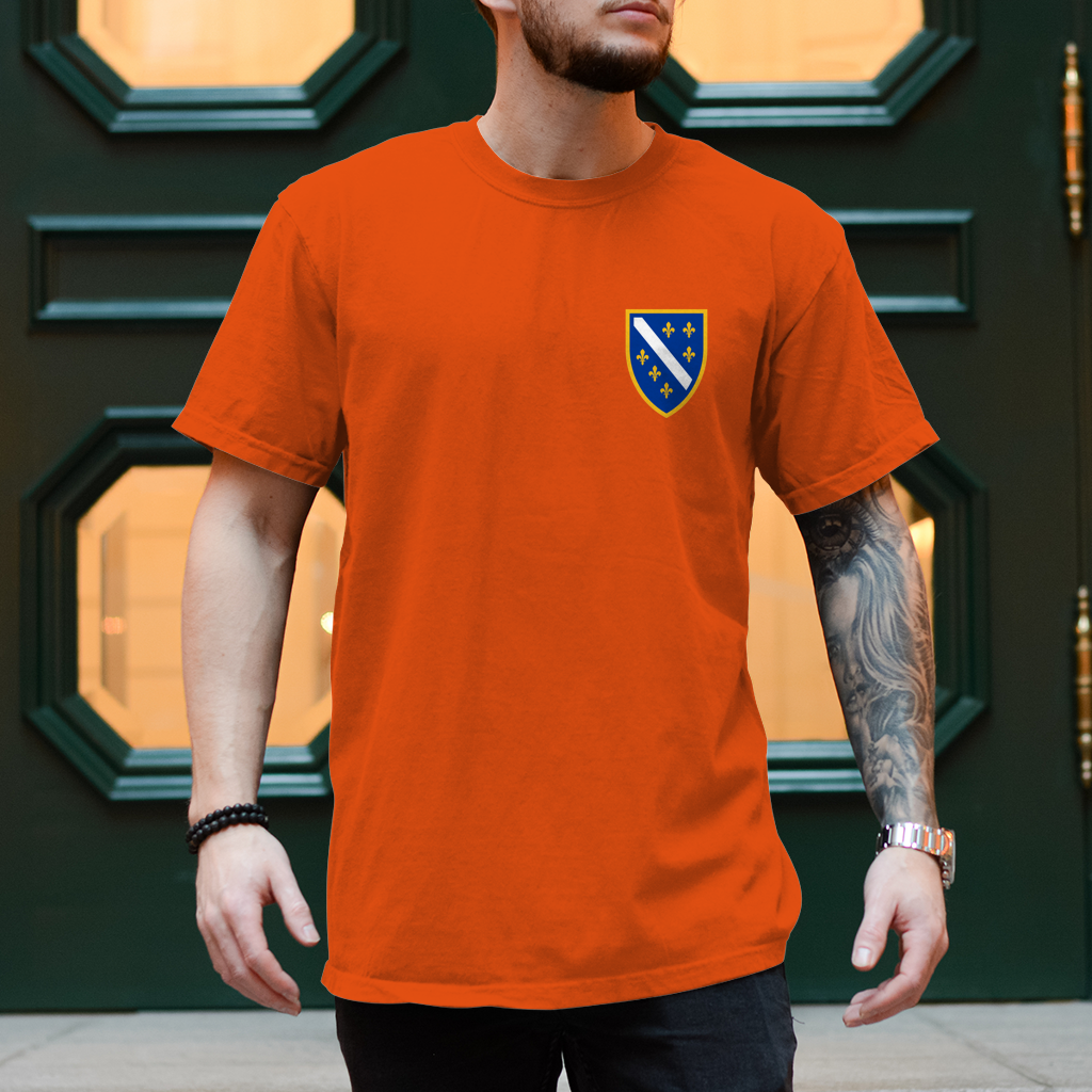 Men's T-Shirt - Bosnian Coat of Arms with Lilies | Left Chest