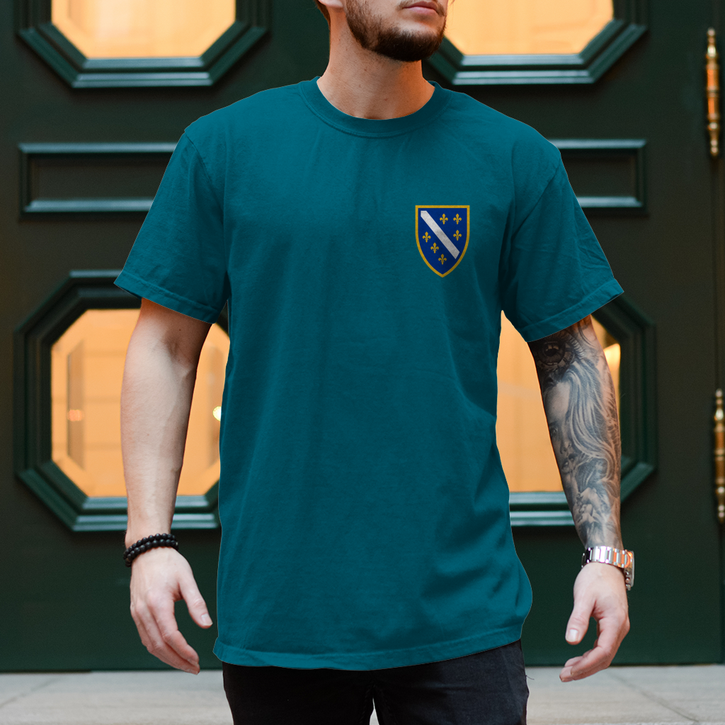 Men's T-Shirt - Bosnian Coat of Arms with Lilies | Left Chest
