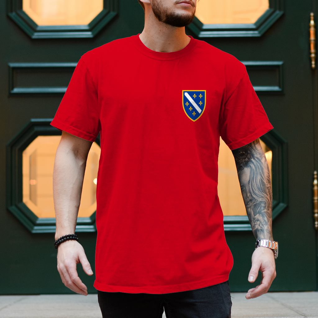 Men's T-Shirt - Bosnian Coat of Arms with Lilies | Left Chest