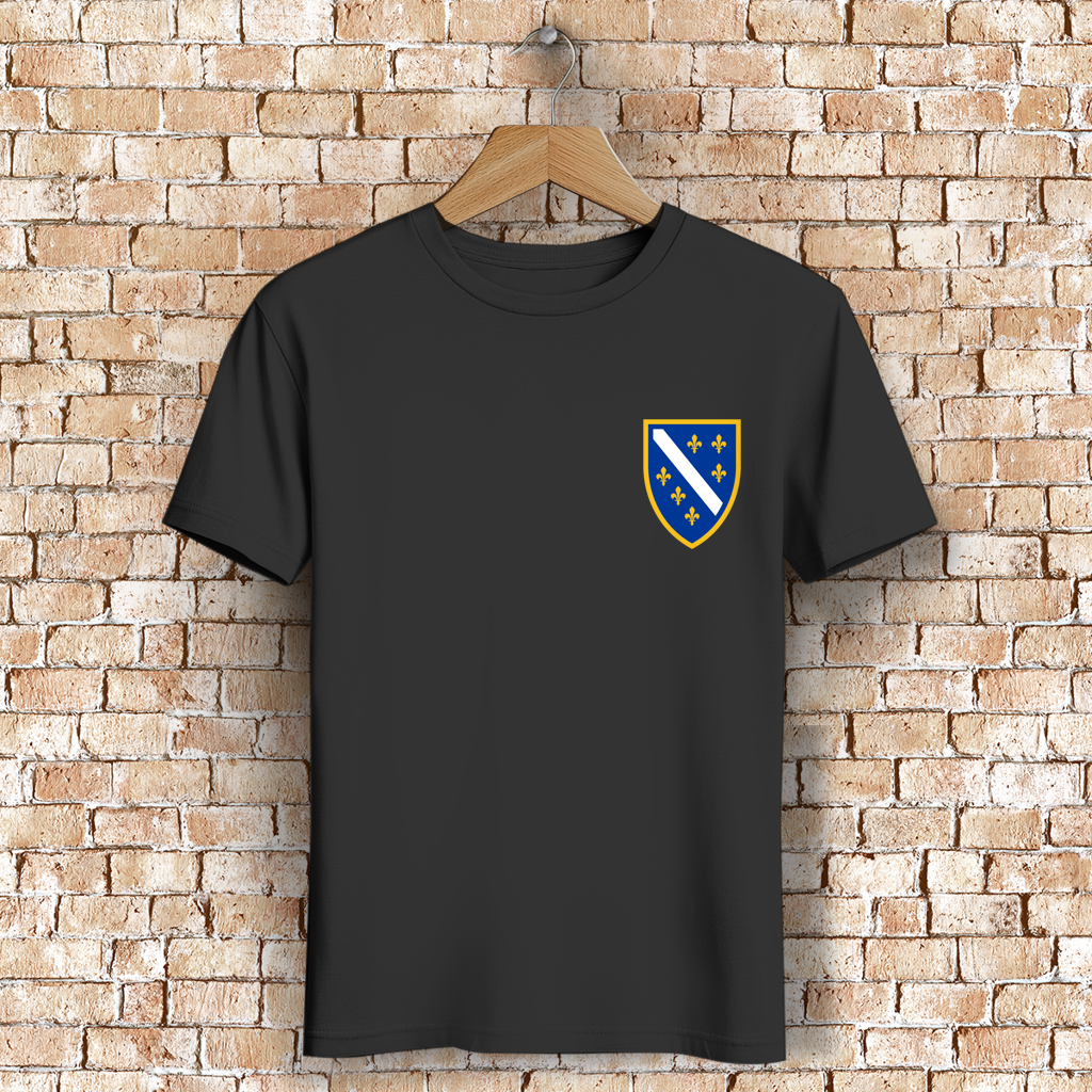 Men's Premium Organic T-Shirt - Bosnian Coat of Arms with Lilies | Left Chest