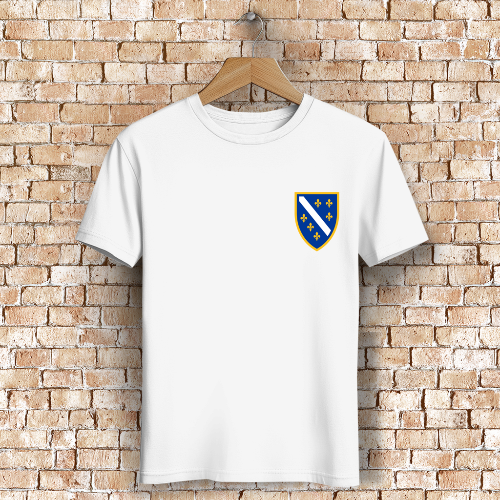 Men's Premium Organic T-Shirt - Bosnian Coat of Arms with Lilies | Left Chest