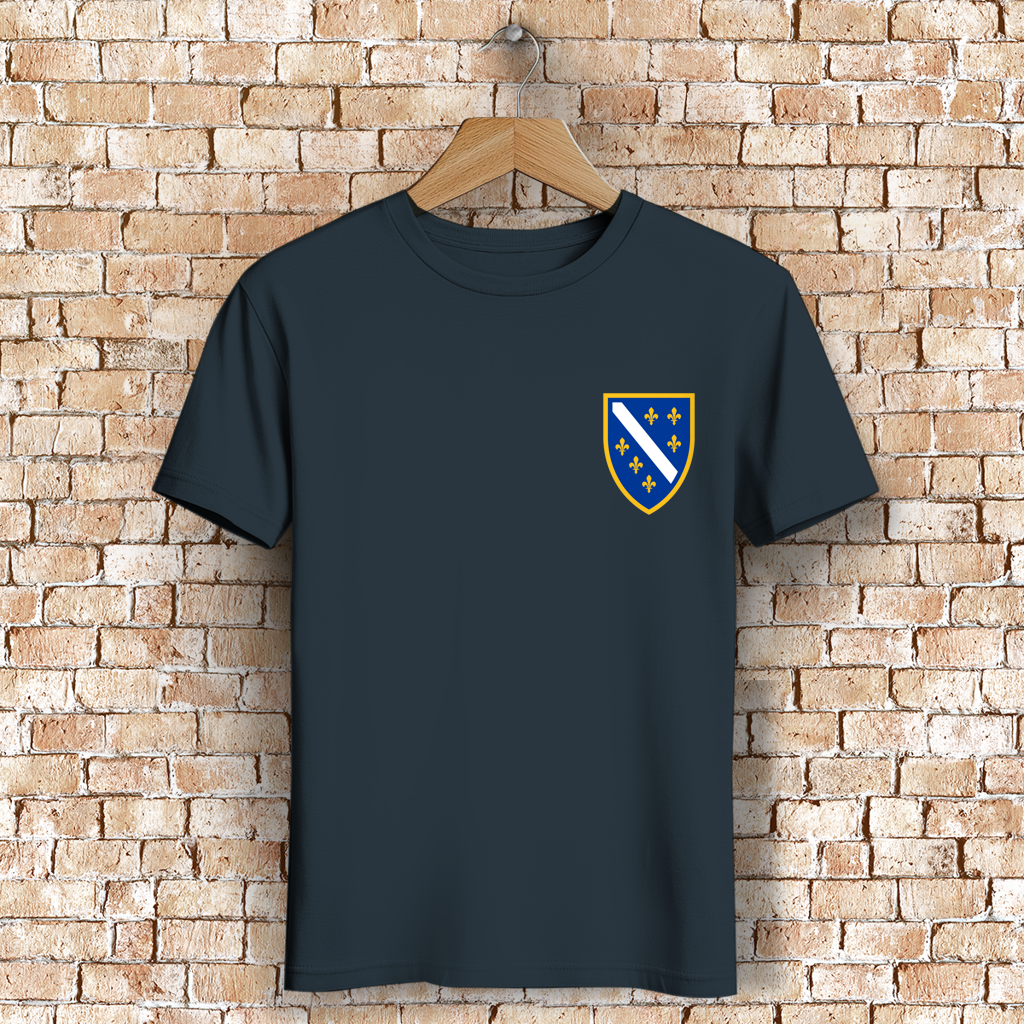 Men's Premium Organic T-Shirt - Bosnian Coat of Arms with Lilies | Left Chest