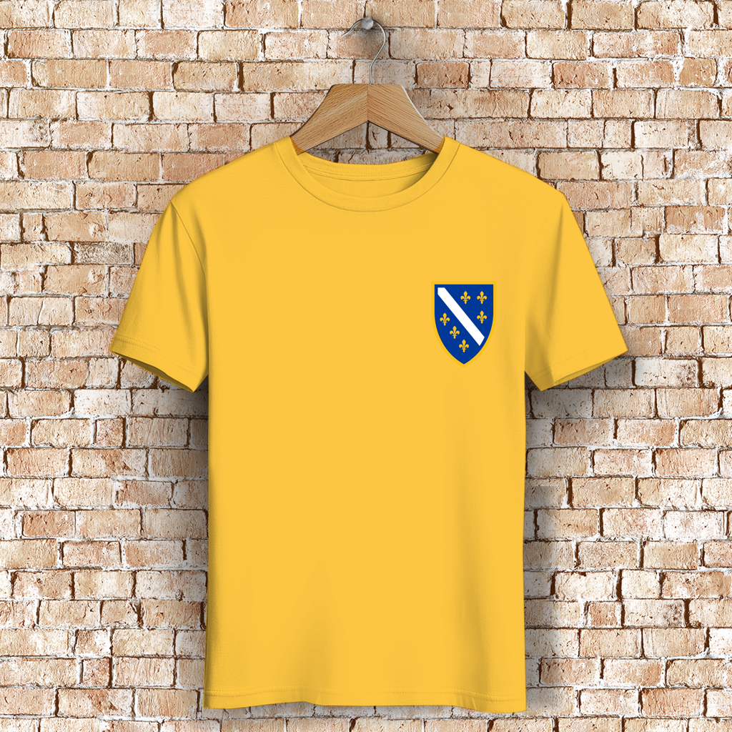 Men's Premium Organic T-Shirt - Bosnian Coat of Arms with Lilies | Left Chest