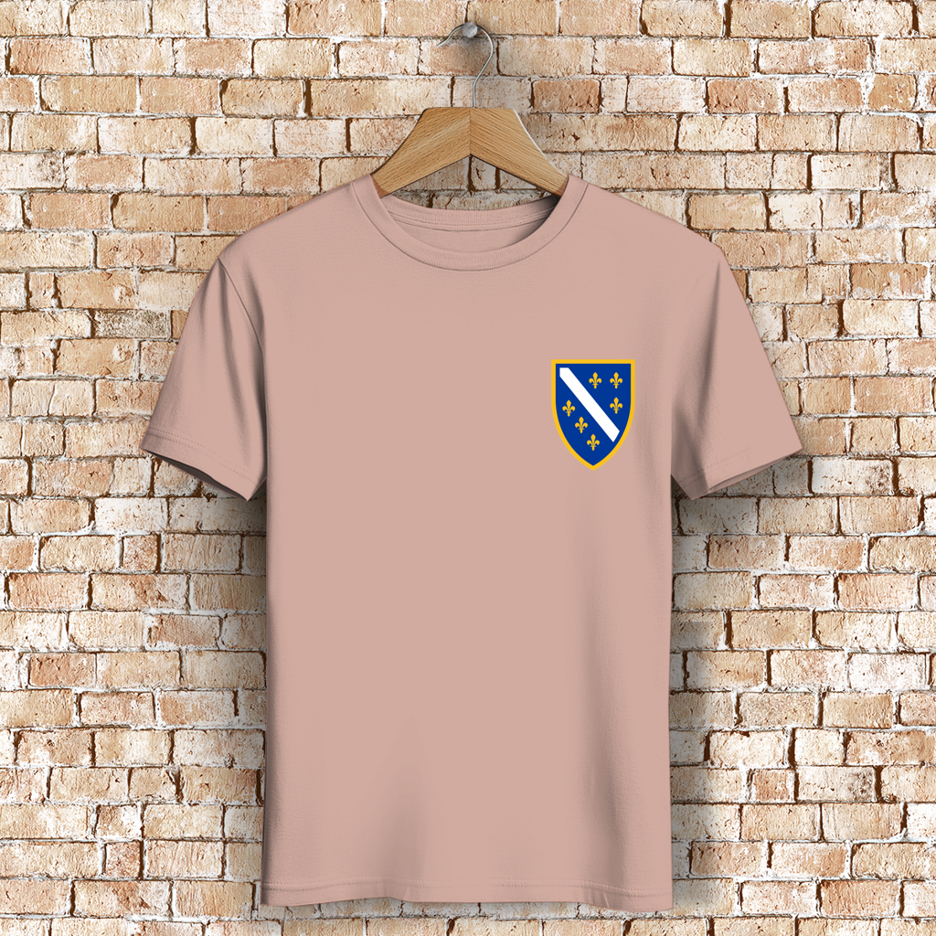 Men's Premium Organic T-Shirt - Bosnian Coat of Arms with Lilies | Left Chest