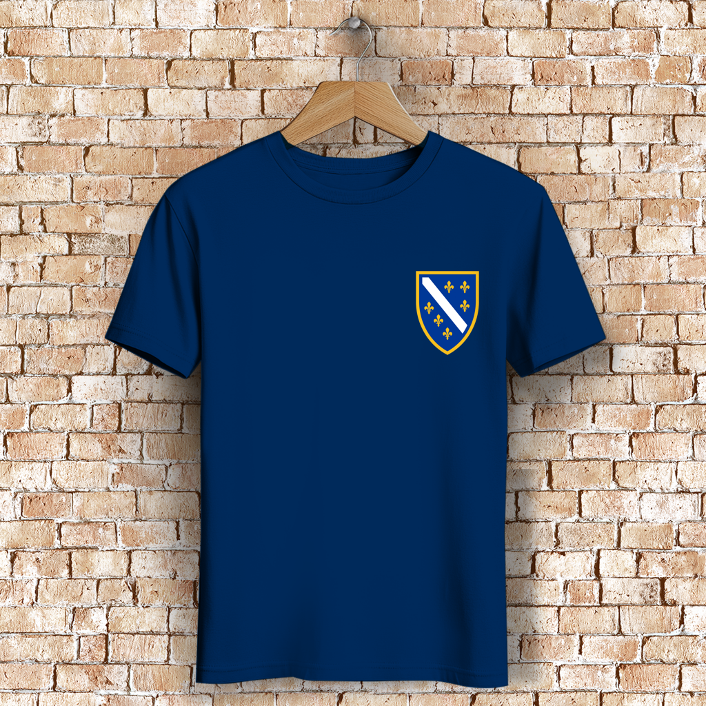 Men's Premium Organic T-Shirt - Bosnian Coat of Arms with Lilies | Left Chest