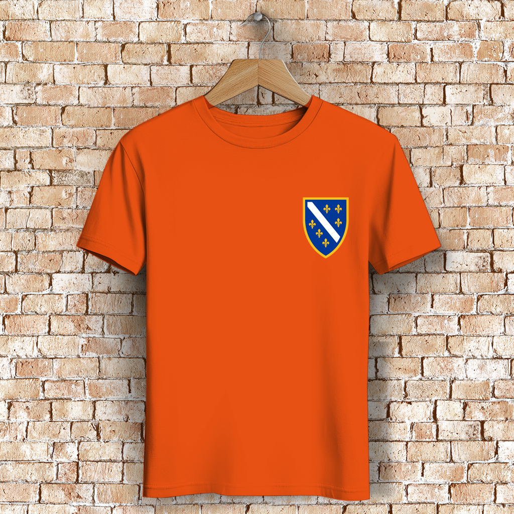 Men's Premium Organic T-Shirt - Bosnian Coat of Arms with Lilies | Left Chest