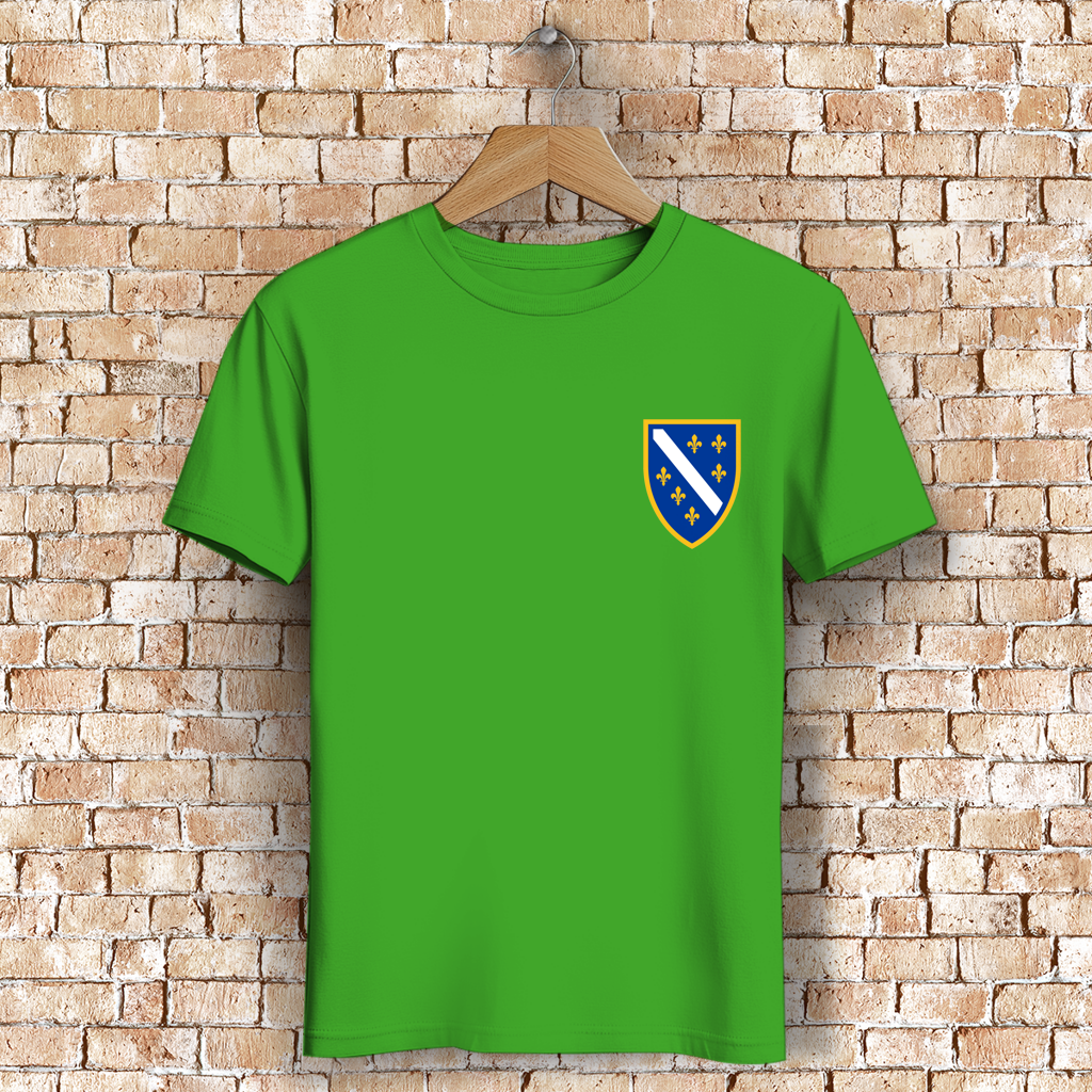 Men's Premium Organic T-Shirt - Bosnian Coat of Arms with Lilies | Left Chest