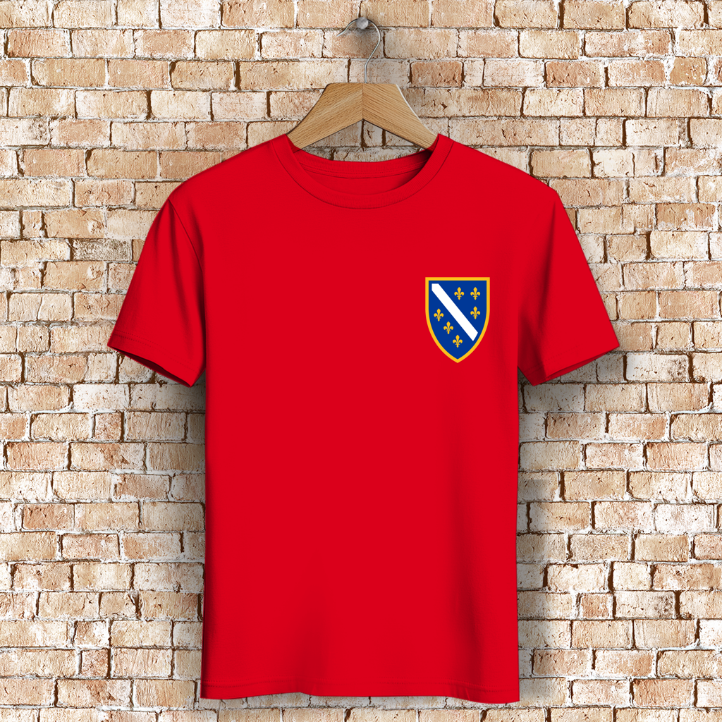 Men's Premium Organic T-Shirt - Bosnian Coat of Arms with Lilies | Left Chest