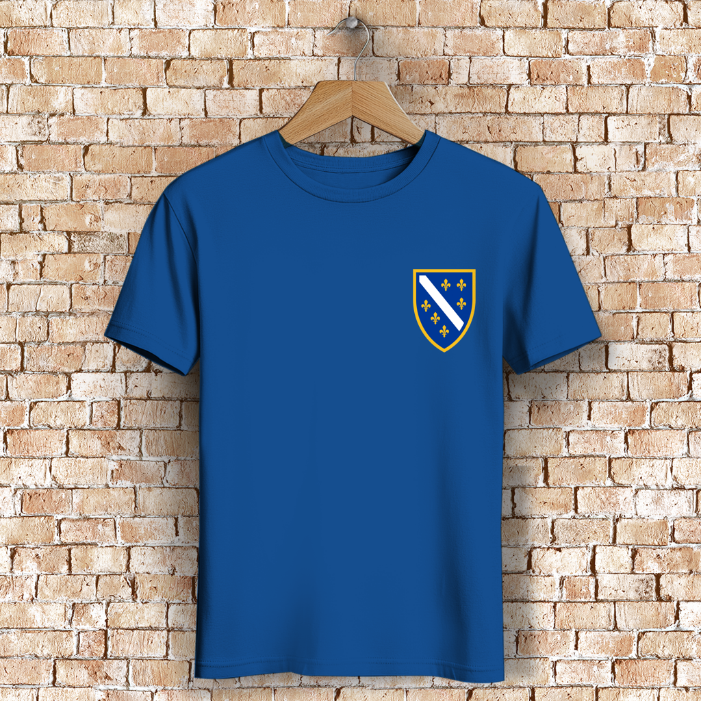 Men's Premium Organic T-Shirt - Bosnian Coat of Arms with Lilies | Left Chest