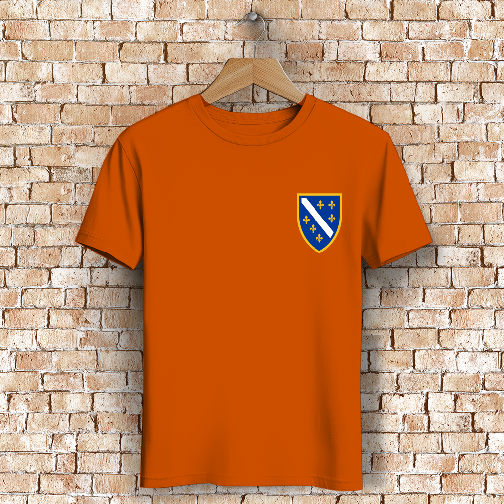 Men's Premium Organic T-Shirt - Bosnian Coat of Arms with Lilies | Left Chest