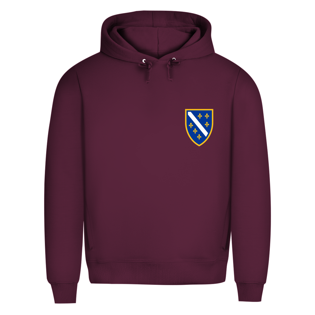 Men's Premium Organic Hoodie - Bosnian Coat of Arms with Lilies | Left Chest