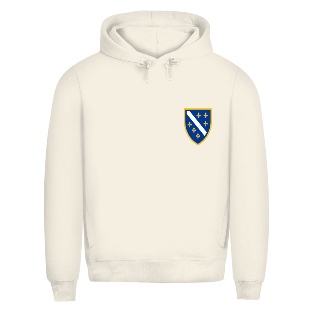 Men's Premium Organic Hoodie - Bosnian Coat of Arms with Lilies | Left Chest