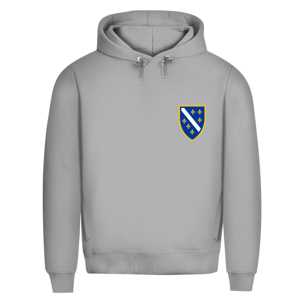 Men's Premium Organic Hoodie - Bosnian Coat of Arms with Lilies | Left Chest