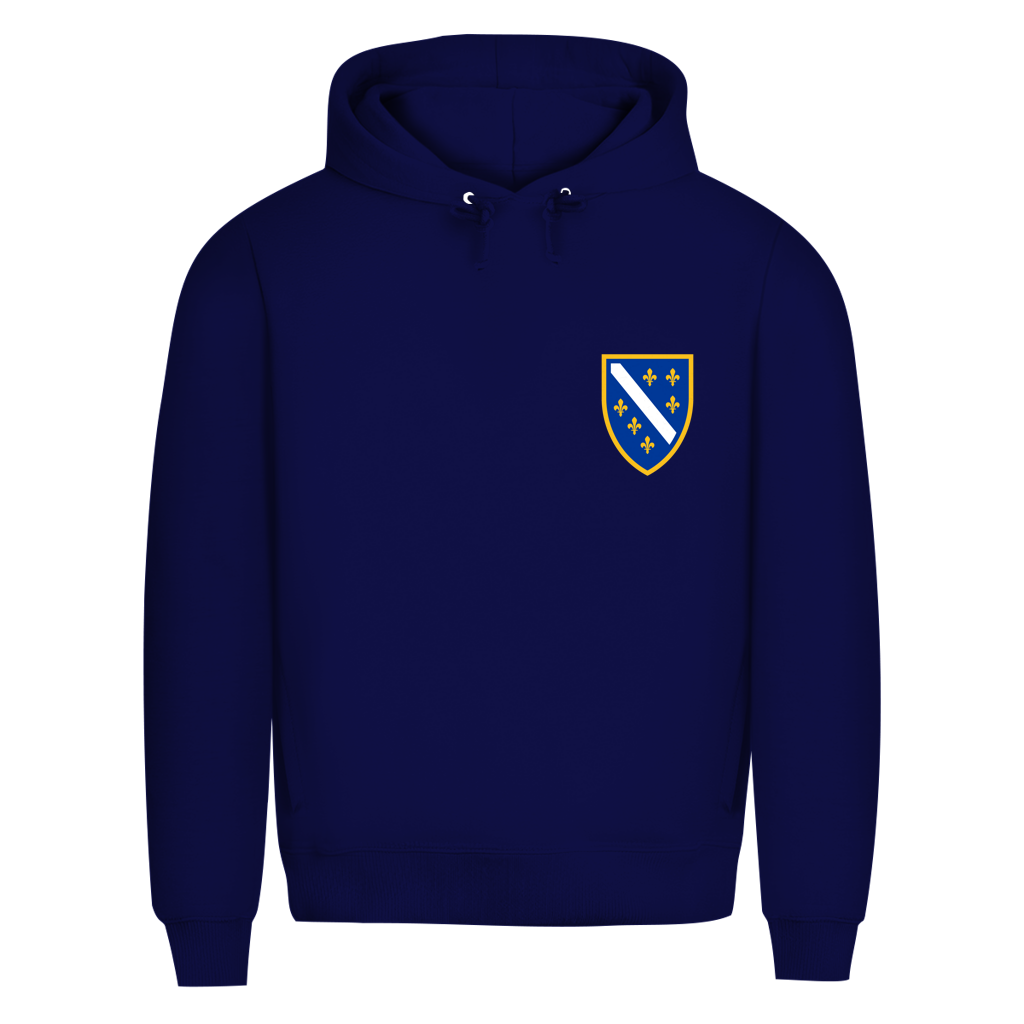 Men's Premium Organic Hoodie - Bosnian Coat of Arms with Lilies | Left Chest