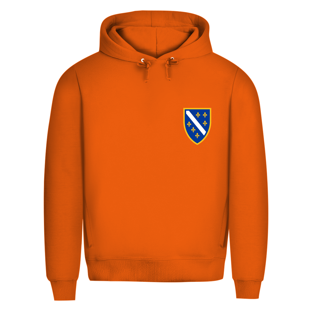Men's Premium Organic Hoodie - Bosnian Coat of Arms with Lilies | Left Chest